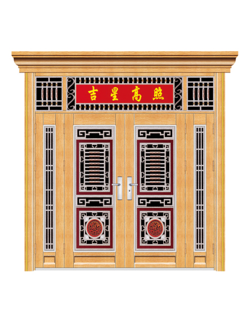 四开子母门（玫瑰金树皮纹）